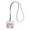 ErichKrause Funda para Tarjeta con Colgante - Orientacion Horizontal - PVC - Incluye Colgante Azul - Formato 58X98mm - Color Tra