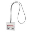 ErichKrause Funda para Tarjeta con Colgante - Orientacion Horizontal - PVC - Incluye Colgante de 12mm Negro - Formato 58X98mm -
