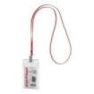 ErichKrause Funda para Tarjeta con Colgante - Orientacion Vertical - PVC - Incluye Colgante Rojo - Formato 62x91mm - Color Trans