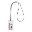 ErichKrause Funda para Tarjeta con Colgante - Orientacion Vertical - PVC - Incluye Colgante Azul - Formato 62x91mm - Color Trans