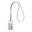 ErichKrause Funda para Tarjeta con Colgante - Orientacion Vertical - PVC - Incluye Colgante de 12mm Negro - Formato 62x91mm - Co