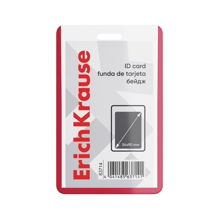ErichKrause Funda para Tarjeta - Orientacion Vertical - PVC - Formato 54X90mm - Color Rojo