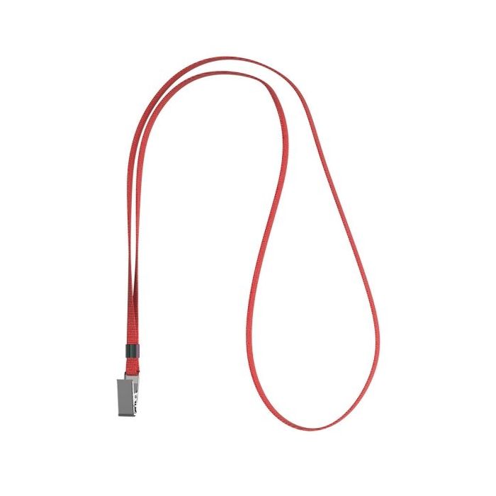 ErichKrause Colgante para Funda de Tarjeta - Cordon de Poliester - 12mm de Ancho - 42cm de Largo - Color Rojo