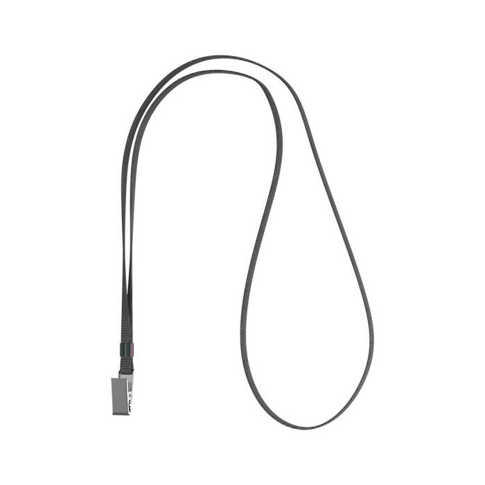 ErichKrause Colgante para Funda de Tarjeta - Cordon de Poliester - 12mm de Ancho - 42cm de Largo - Color Gris