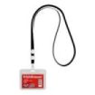 ErichKrause Funda para Tarjeta con Colgante - Orientacion Horizontal - Polipropileno - Incluye Colgante Negro - Formato 54x85mm