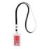 ErichKrause Funda para Tarjeta con Colgante - Orientacion Vertical - Polipropileno - Incluye Colgante Negro - Formato 54x85mm -