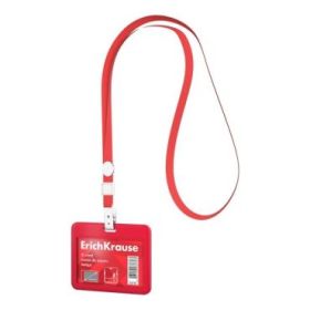 ErichKrause Funda para Tarjeta con Colgante - Orientacion Horizontal - Plastico Abc - Incluye Colgante - Formato 54x85mm - Color