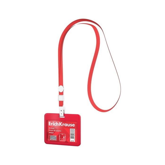 ErichKrause Funda para Tarjeta con Colgante - Orientacion Horizontal - Plastico Abc - Incluye Colgante - Formato 54x85mm - Color