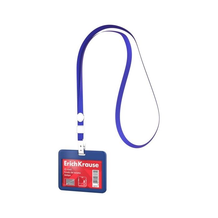 ErichKrause Funda para Tarjeta con Colgante - Orientacion Horizontal - Plastico Abc - Incluye Colgante - Formato 54x85mm - Color