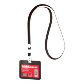 ErichKrause Funda para Tarjeta con Colgante - Orientacion Horizontal - Plastico Abc - Incluye Colgante - Formato 54x85mm - Color