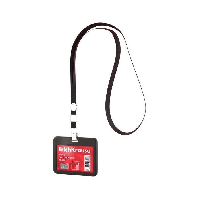 ErichKrause Funda para Tarjeta con Colgante - Orientacion Horizontal - Plastico Abc - Incluye Colgante - Formato 54x85mm - Color
