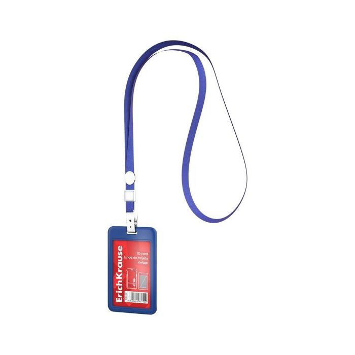ErichKrause Funda para Tarjeta con Colgante - Orientacion Vertical - Plastico Abc - Incluye Colgante - Formato 54x85mm - Color A