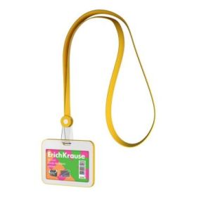ErichKrause Neon Funda para Tarjeta con Colgante - Orientacion Horizontal - Silicona - Incluye Colgante - Formato 54x85mm - Colo