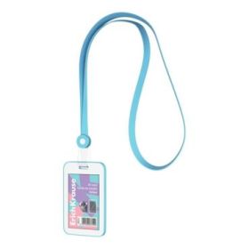 ErichKrause Pastel Funda para Tarjeta con Colgante - Orientacion Vertical - Silicona - Incluye Colgante - Formato 54x85mm - Colo