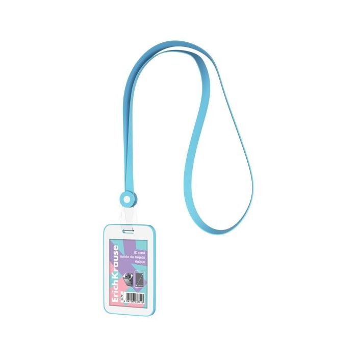ErichKrause Pastel Funda para Tarjeta con Colgante - Orientacion Vertical - Silicona - Incluye Colgante - Formato 54x85mm - Colo