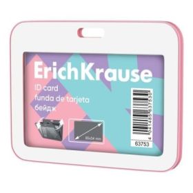 ErichKrause Pastel Funda para Tarjeta - Orientacion Horizontal - Polipropileno - Formato 54x85mm - Color Rosa/Blanco