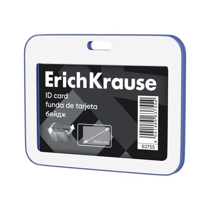 ErichKrause booklet Funda para Tarjeta - Orientacion Horizontal - Polipropileno - Formato 54x85mm - Color Azul/Blanco