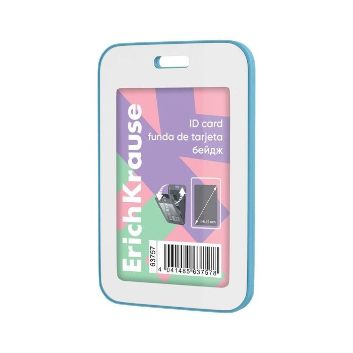 ErichKrause Pastel Funda para Tarjeta - Orientacion Vertical - Polipropileno - Formato 54x85mm - Color Azul/Blanco
