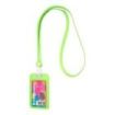 ErichKrause Neon Funda para Tarjeta con Colgante - Orientacion Vertical - Silicona - Incluye Colgante de 12mm - Formato 54x85mm