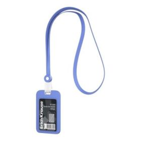ErichKrause Funda para Tarjeta con Colgante - Orientacion Vertical - Silicona - Incluye Colgante de 12mm - Formato 54x85mm - Col