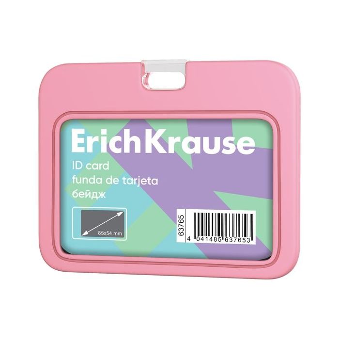 ErichKrause Pastel Funda para Tarjeta - Orientacion Horizontal - Silicona - Formato 54x85mm - Color Rosa