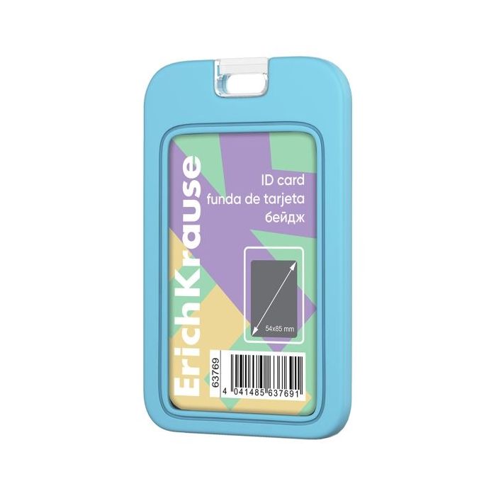 ErichKrause Pastel Funda para Tarjeta - Orientacion Vertical - Silicona - Formato 54x85mm - Color Azul