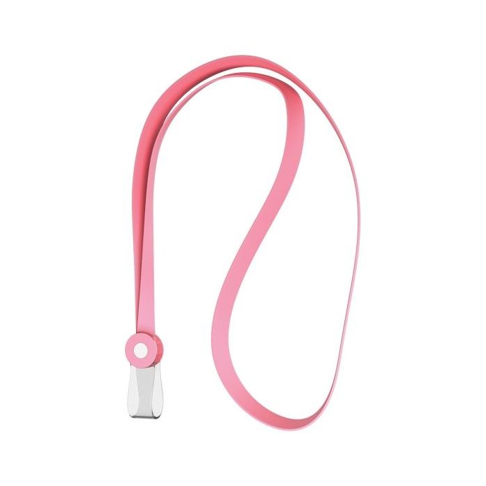 ErichKrause Colgante para Funda de Tarjeta - Silicona - 12mm de Ancho - 40cm de Largo - Color Rosa