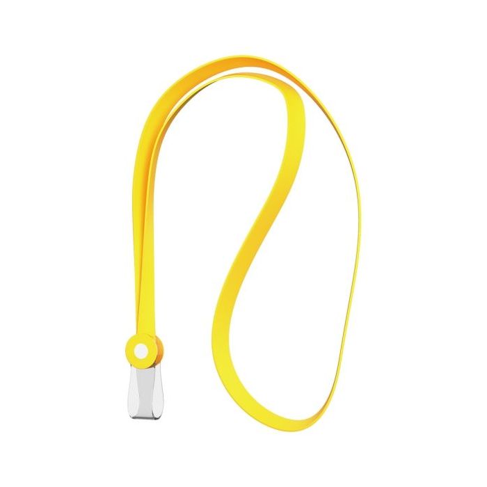 ErichKrause Colgante para Funda de Tarjeta - Silicona - 12mm de Ancho - 40cm de Largo - Color Amarillo