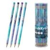 ErichKrause Aquamarine Lapiz de Grafito con Goma de Borrar - Mina HB - Cuerpo Redondo - Plastico - Agarre Ergonomico - Colores S