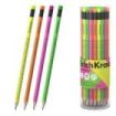 ErichKrause 2x2 Neon Lapiz de Grafito con Goma de Borrar - Mina HB de 2.2mm - Cuerpo Redondo - Colores Surtidos