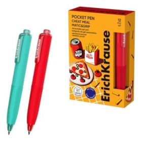 ErichKrause Pocket Pen Matic and Grip Cheat Meal Boligrafo Retractil - Modelos de Cuerpo Surtidos - Trazo 0.3mm - Zona de Agarre