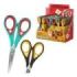 ErichKrause Endeavor Cheat Meal Expositor con 24 Tijeras de 16cm - Mangos de Plastico y Goma Antideslizante - Cuchillas en Forma