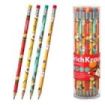 ErichKrause Cheat Meal Lapiz de Grafito con Goma de Borrar - Mina HB - Cuerpo Redondo - Plastico - Agarre Ergonomico - Colores S