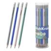 ErichKrause Navy Lapiz de Grafito con Goma de Borrar - Mina HB - Cuerpo Redondo - Colores Surtidos