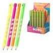 ErichKrause GripLine Neon Expositor con 24 Portaminas - Mina HB de 2.0mm - Agarre Triangular - Sacapuntas Integrado - Ergonomico
