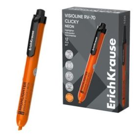 ErichKrause Visioline RV-70 Clicky Neon Marcador Fluorescente - Retractil - Punta Biselada - Trazo de 1.0mm a 3.5mm - Color Nara