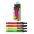 ErichKrause Visioline RV-70 Clicky Neon Pack de 4 Marcadores Fluorescentes - Retractil - Punta Biselada - Trazo de 1.0mm a 3.5mm