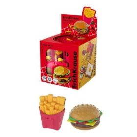 ErichKrause Cheat Meal Expositor con 60 Gomas de Borrar - Caucho Termoplastico - No Deja Residuos - Libre de PVC - Colores Surti