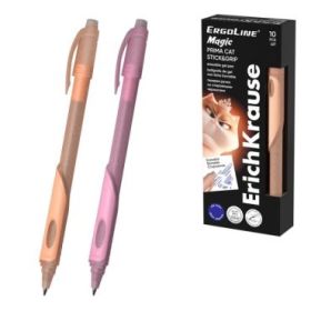 ErichKrause ErgoLine Magic Stick and Grip Prima Cat Boligrafo Borrable - Modelos Surtidos - Trazo 0.4mm - Tinta de Gel - Resiste