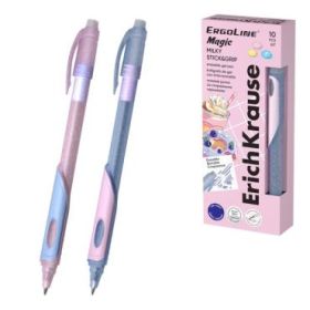 ErichKrause ErgoLine Magic Stick and Grip Milky Boligrafo Borrable - Modelos Surtidos - Trazo 0.4mm - Tinta de Gel - Resistente