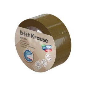 ErichKrause Brown Precinto de Embalar - 50 Metros - Ancho de 48mm - Pelicula de Polipropileno Biorientado - Resistente a la Luz