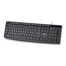 NGS Funky V4 Teclado USB - AZERTY FR - 12 Teclas Multimedia - Teclas de Membrana Silenciosas - Inclinacion Ajustable - Cable 1.5