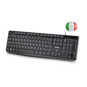 NGS Funky V4 Teclado USB - QWERTY Portugues - 12 Teclas Multimedia - Teclas de Membrana Silenciosas - Inclinacion Ajustable - Ca