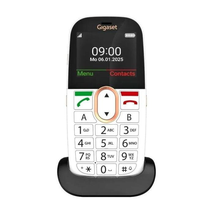 Gigaset GL695 Telefono Movil para Mayores Pantalla 2.31  - 4G - Botones Grandes - Base de Carga - Color Blanco