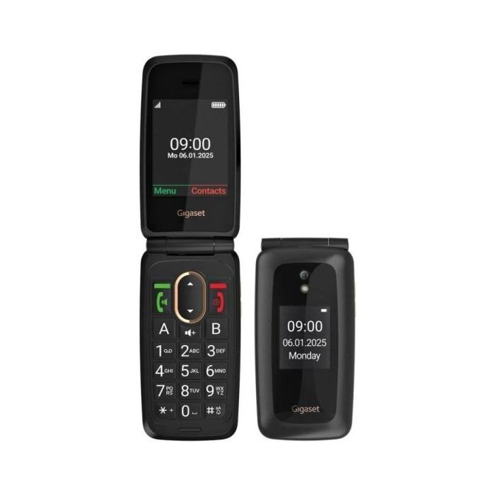 Gigaset GL795 Telefono Movil para Mayores Pantalla 2.8  - 4G - Boton SOS - Base de Carga - Color Negro