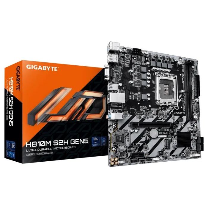 Gigabyte H810M S2H GEN5 Placa Base Intel 1851 2x DDR5 - M.2, SATA, PCIe4.0 - HDMI, DisplayPort, VGA, RJ-45, USB 3.2 - MicroATX