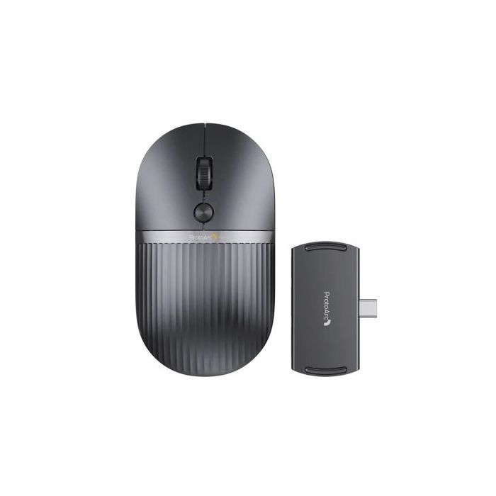 ProtoArc Hubmouse Raton Inalambrico con Hub USB - Bluetooth - 2400dpi - Hub 1x USB-C, 1x USB-A, 1x HDMI - Color Negro