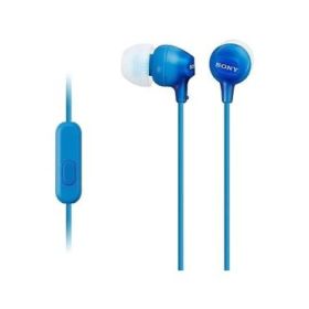 Sony MDR-EX15AP Auiculares con Microfono In‑Ear con Cable - Iman de Neodimio - Conexion Jack 3,5mm - Cable 1,2m - Color Azul
