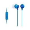 Sony MDR-EX15AP Auiculares con Microfono In‑Ear con Cable - Iman de Neodimio - Conexion Jack 3,5mm - Cable 1,2m - Color Azul