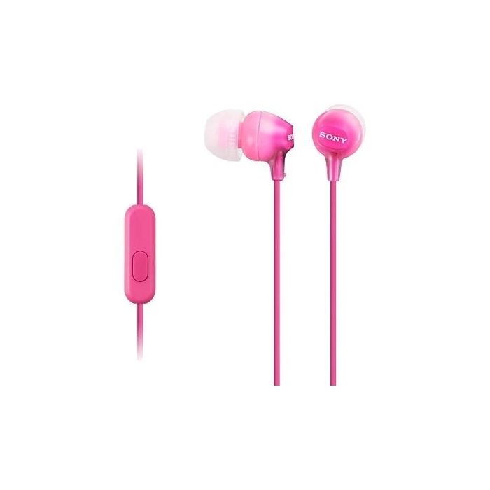 Sony MDR-EX15AP Auiculares con Microfono In‑Ear con Cable - Iman de Neodimio - Conexion Jack 3,5mm - Cable 1,2m - Color Rosa